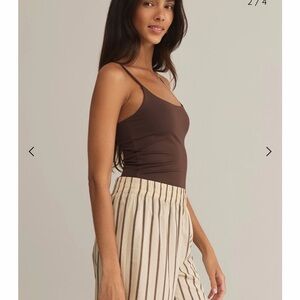 Z Supply Chocolate Brown Luxe Smooth bodysuit